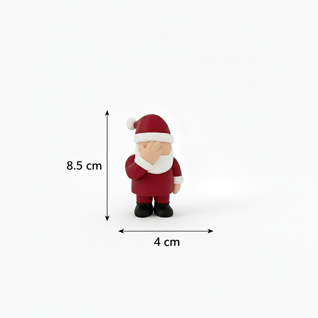 Kerstman uit de set met hand voor zijn gezicht