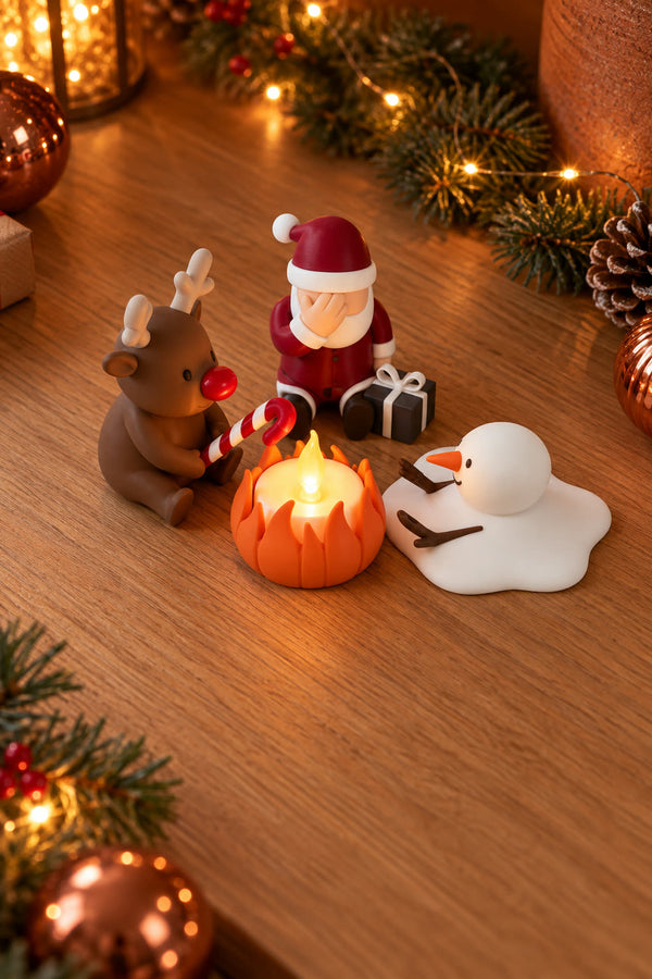 Christmas Campfire-set van Yafico, sfeer: terracotta en koper