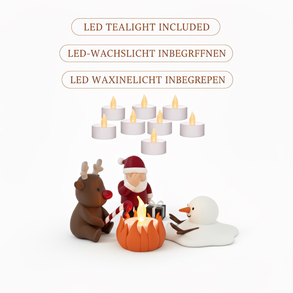 Grappig miniatuur kerstkampvuur als originele kerstversiering