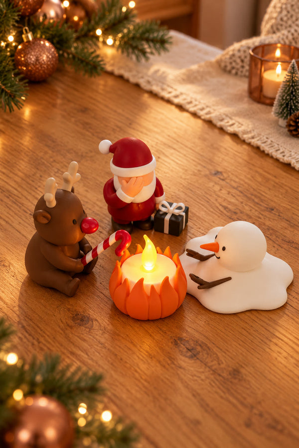 Christmas Campfire-set van Yafico, sfeer: terracotta met linnen