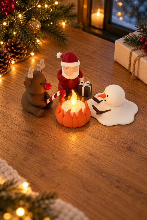 Christmas Campfire-set van Yafico, sfeer: winteravond bij het raam