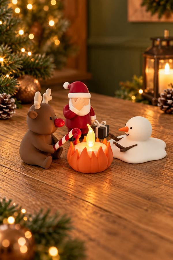 Christmas Campfire-set van Yafico, sfeer: olijfgroen en brons